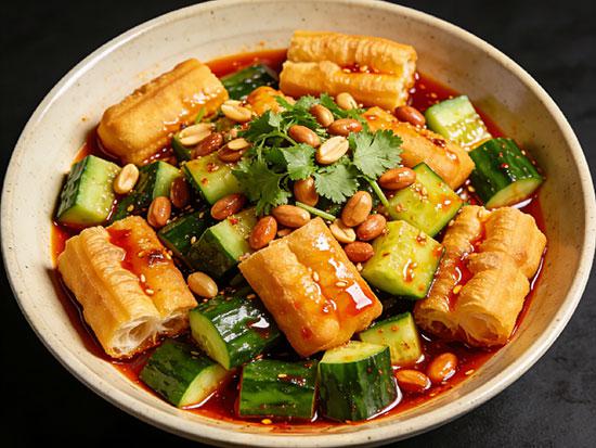 油条拌黄瓜怎么做？