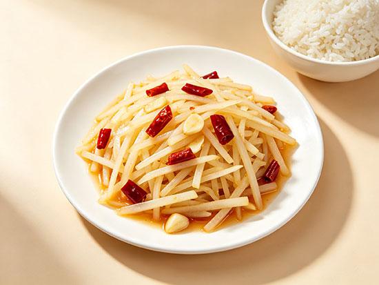 土豆丝的炒法：清脆爽口，酸辣开胃