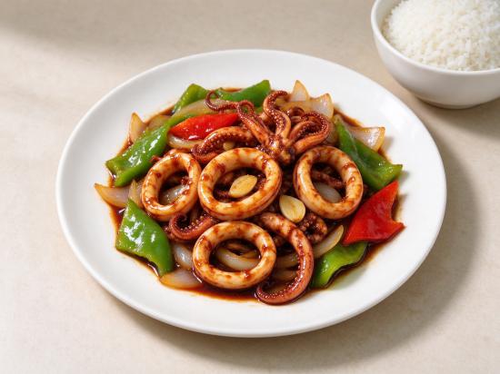 红烧鱿鱼：酱香浓郁，Q弹入味